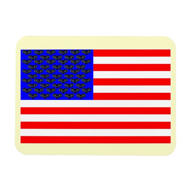 Black Cats And Stripes Flag Magnet (Horizontal)