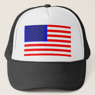 Black Cats And Stripes Flag Trucker Hat