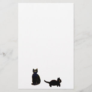 Black Cats Cute Kitty Stationery