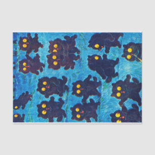 Black Cats Dancing in Moonlight, Louis Wain Tissue Paper