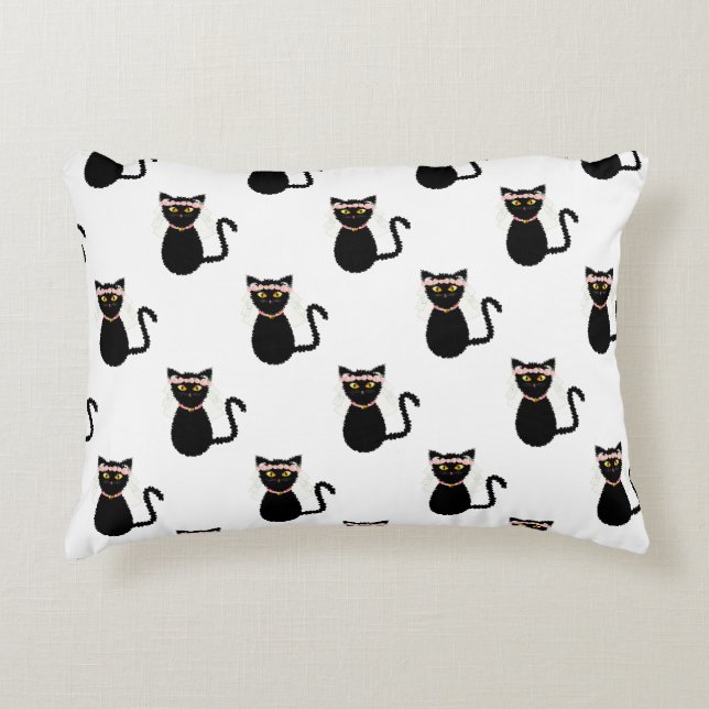 Black Cats Decorative Cushion (Front)