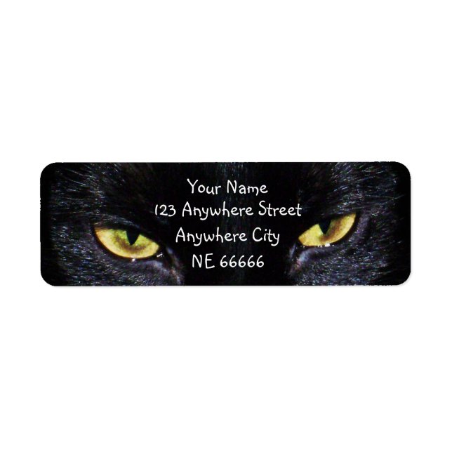 Black Cat's Eyes Return Address Labels (Front)