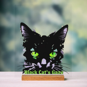 Black Cat's Gaze Acrylic Sign