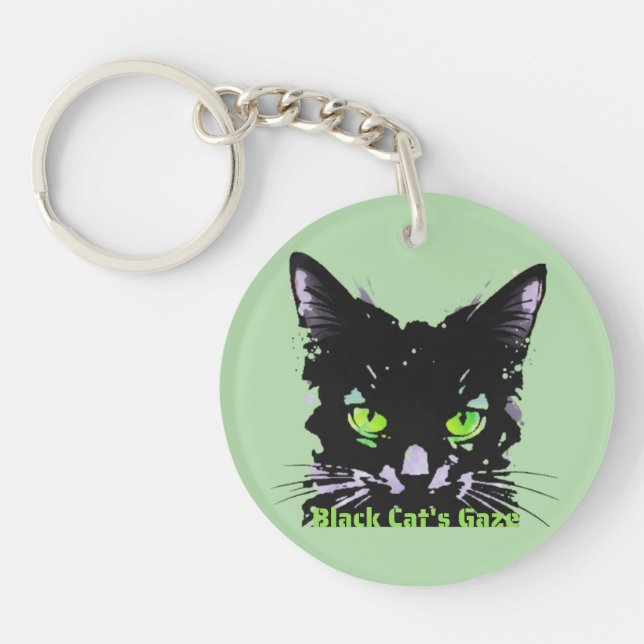 Black Cat's Gaze Key Ring (Front)