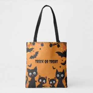 Black Cats Halloween Trick or Treat Tote Bag