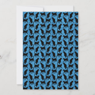 Black Cats Happy Halloween Kitten Lover Space Thank You Card