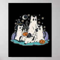 Black Cats in Ghost Costume - Cute Women and Men H