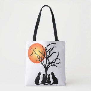 Black Cats In The Moonlight Tote Bag