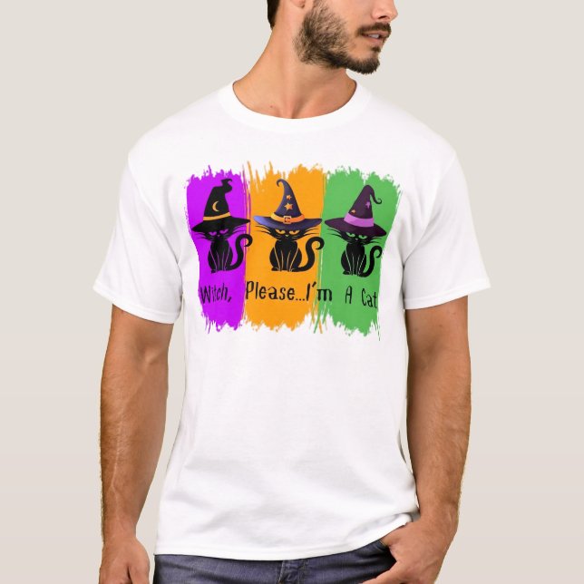 Black Cats In Witch Hats Essential T-Shirt (Front)