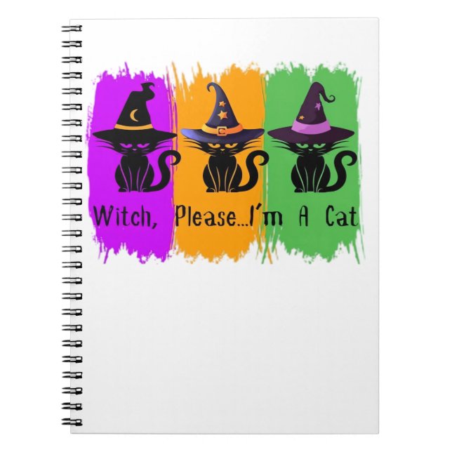 Black Cats In Witch Hats Essential T-Shirt Notebook (Front)