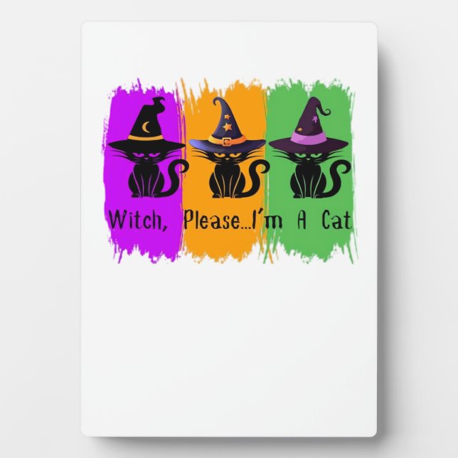Black Cats In Witch Hats Essential T-Shirt Plaque (Front)