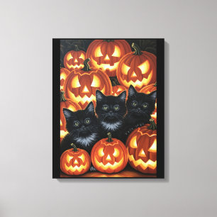 Black Cats & Jack O’Lanterns Canvas Print