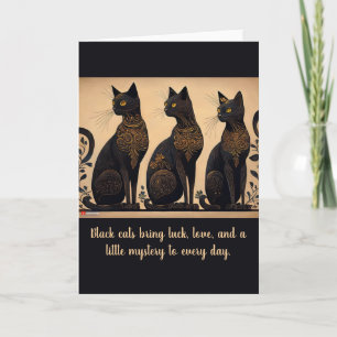 Black Cats Lover Folded Greeting Card