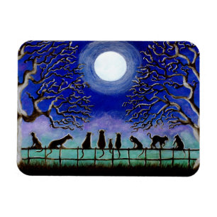 Black cats magnet "Nine Tails"