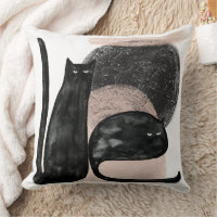 Black cats minimalist illustration, cat modern art