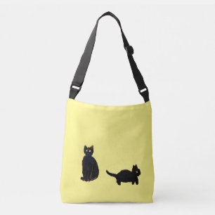 Black Cats Painting Cute Kitty Personalised Crossbody Bag
