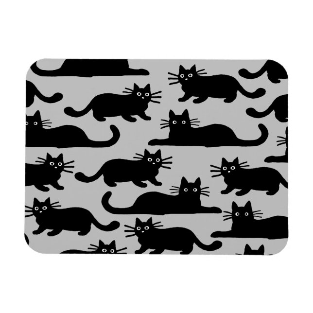 Black Cats Pattern Magnet (Horizontal)