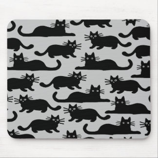 Black Cats Pattern Mouse Pad