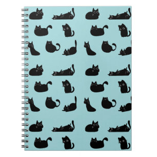 Black Cats Pattern Notebook