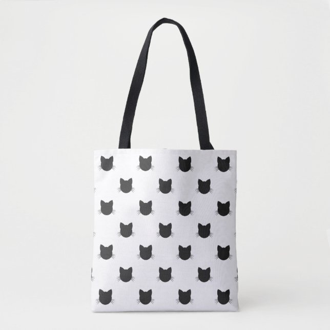 Black cats pattern tote bag (Front)