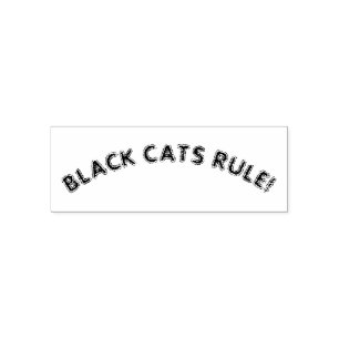 "BLACK CATS RULE" CAT LOVER QUOTE, WITCH'S FRIEND  SELF-INKING STAMP