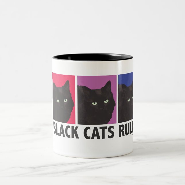 Black Cats RULE! Coffee Mug (Center)
