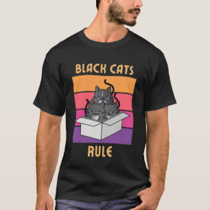 Black Cats Rule  Cute Tuxedo Cats in Box Cozy Myst T-Shirt