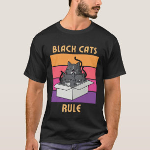 Black Cats Rule  Cute Tuxedo Cats in Box Cozy Myst T-Shirt
