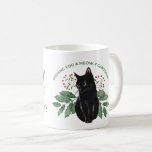 Black Cats Rule! It's a mini-panther Christmas!  Coffee Mug