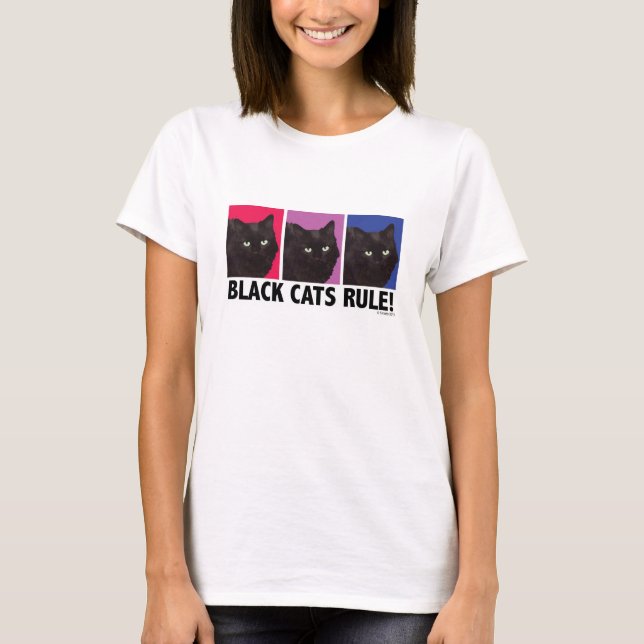 Black Cats RULE! Ladies Fitted Tee (Front)