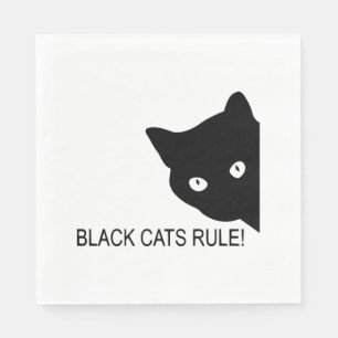 Black cats rule napkin