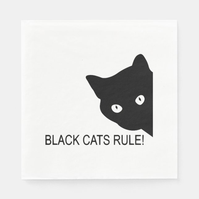 Black cats rule napkin (Front)