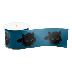 Black Cats Satin Ribbon Your Colours