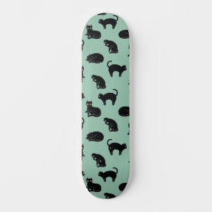 Black Cats Seamless Pattern Skateboard