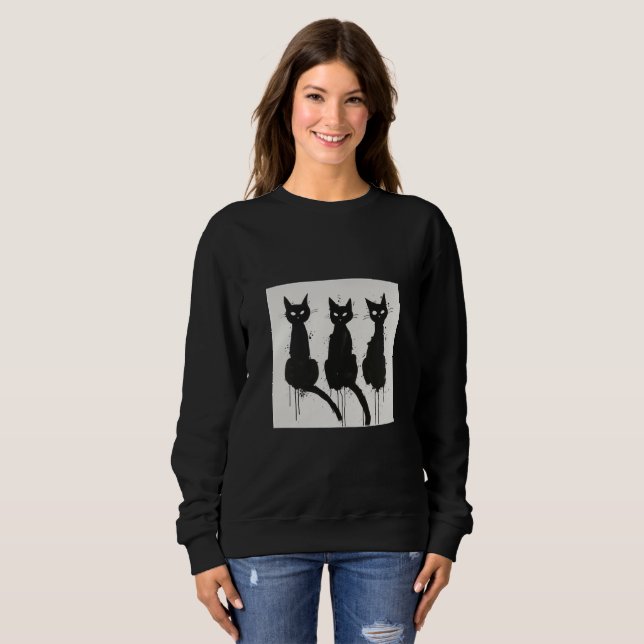 Black Cats Silhouette Sweatshirt (Front Full)