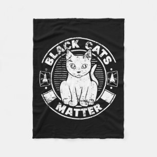 Black Cats Sticker Fleece Blanket