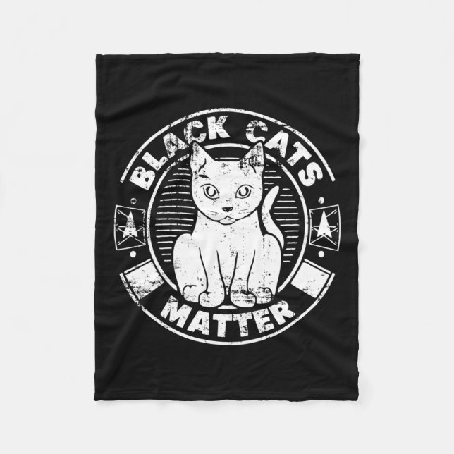 Black Cats Sticker  Fleece Blanket (Front)