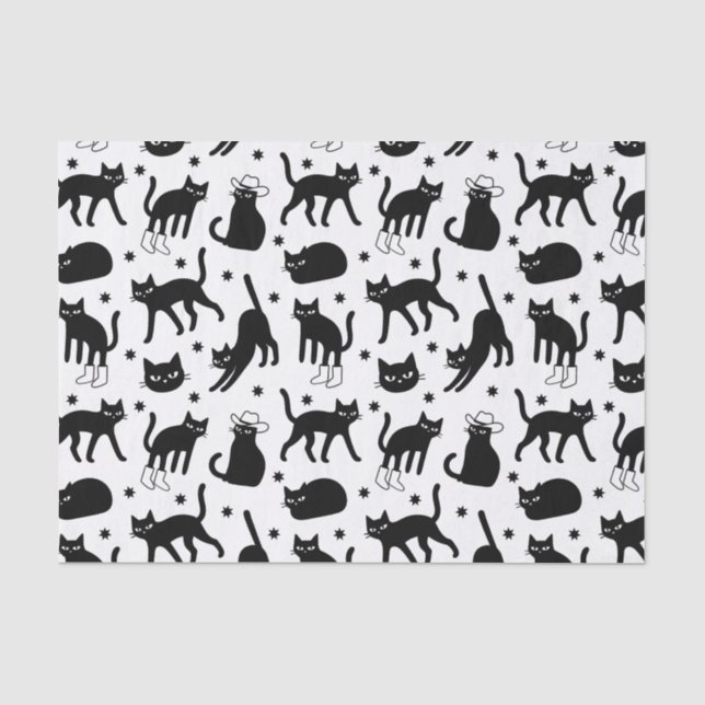 Black Cats Tissue Paper (Front)