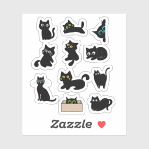  Black Cats Vinyl Sticker Cute  Cat 