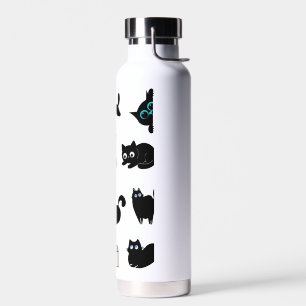 Black Cats Vinyl Sticker Cute Cat Water Bottle