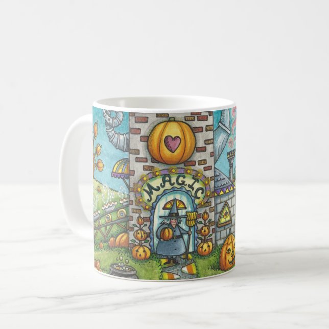 BLACK CATS, WITCH PUMPKIN PIE FACTORY CLASSIC MUG (Front Left)