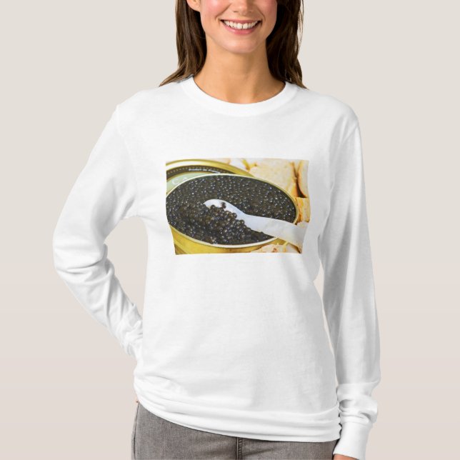 Black caviar and a spoon of mother-of-pearl to T-Shirt (Front)