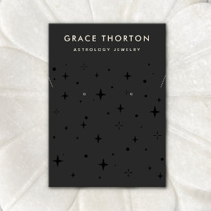 Black Celestial Stars Earring and Necklace  Busine Business Card