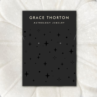 Black Celestial Stars Earring and Necklace  Busine Business Card