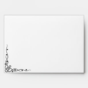Black Celtic Knot Corner Vine Wedding Envelope