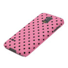 Black centre Small Black Polka Dots on hot pink
