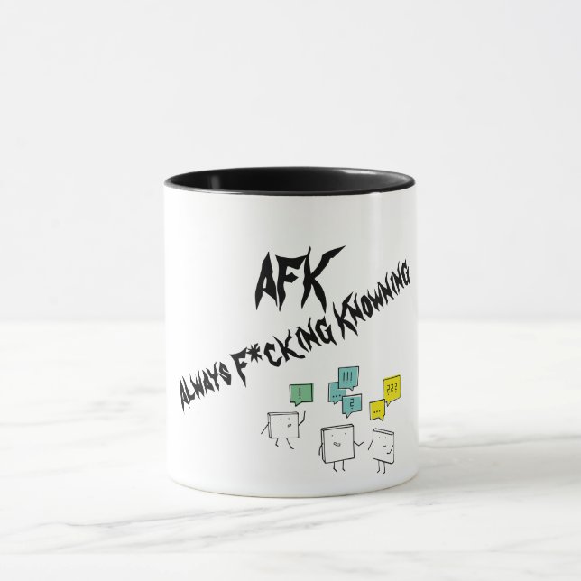 Black Ceramics Mate 'AFK' (Always F*cking) Mug (Center)