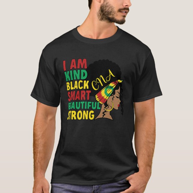 Black Certified Nursing Assistant African American T-Shirt (Front)