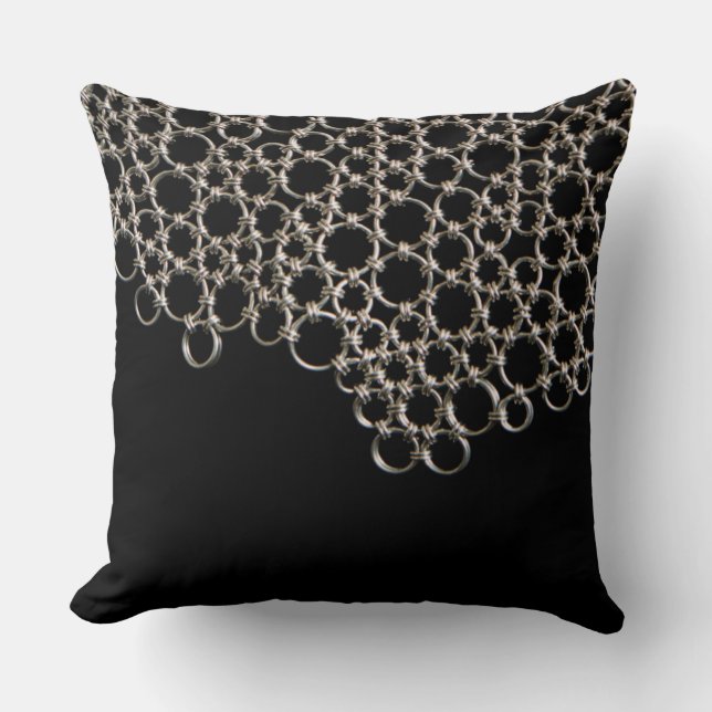Black Chainmail  Links Cushion (Front)
