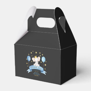 black chalk baby boy elephant STARS BALLOONS Favour Box